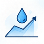 DeFi-Liquiditäts-Mining: Wie Sie in volatilen Zeiten stabile Renditen erzielen - Description: minimalist flat illustration of a rising crypto graph intertwined with a water droplet symbolizing liquidity clean white background subtle gradient